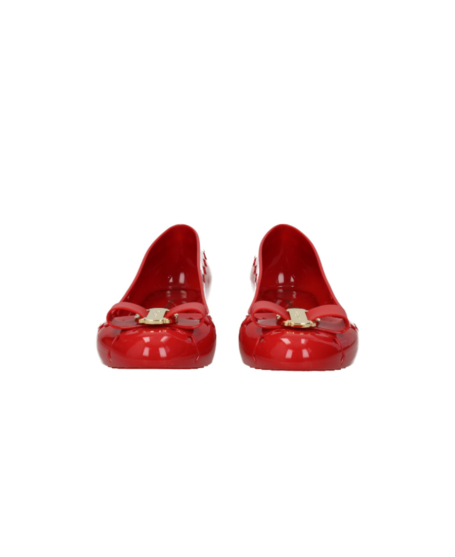 Ferragamo Butterfly Hollowed-out Detail Ballet Shoes In Red