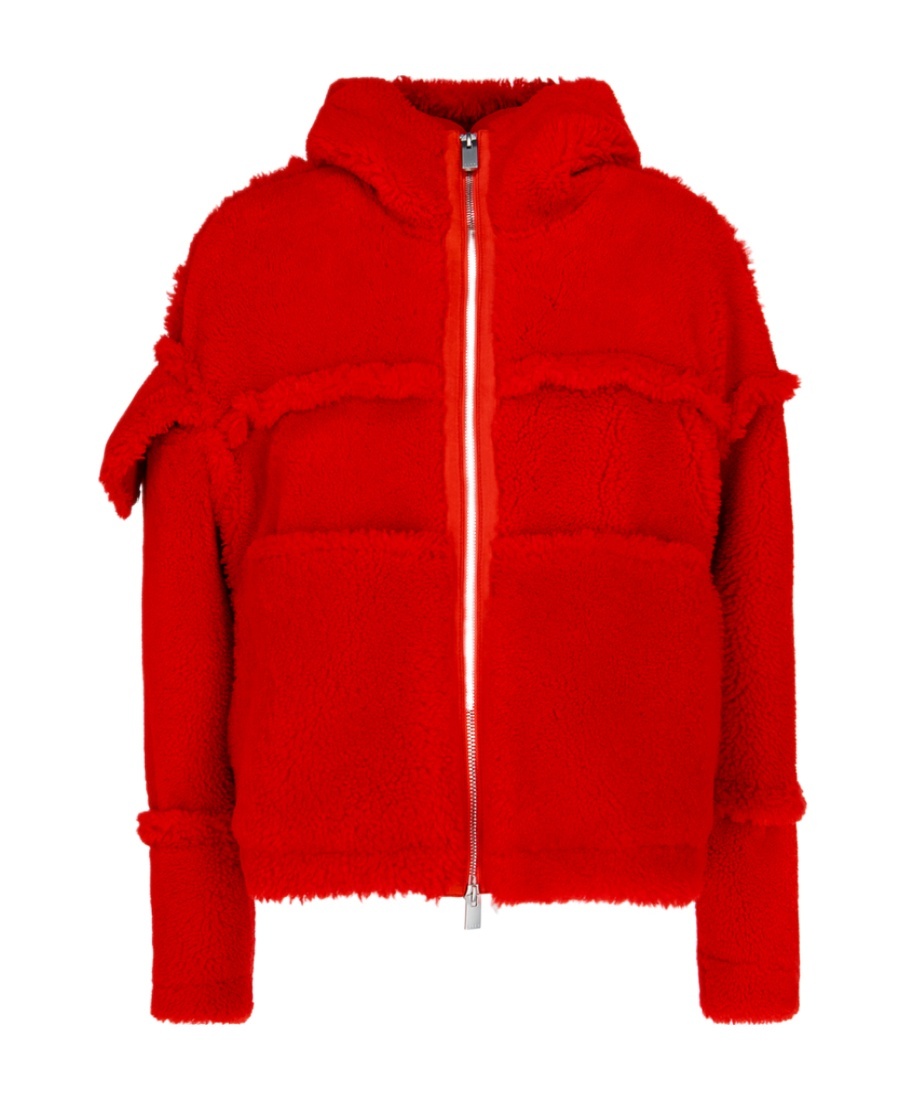 Alyx Hooded Shearling Jacket In Red