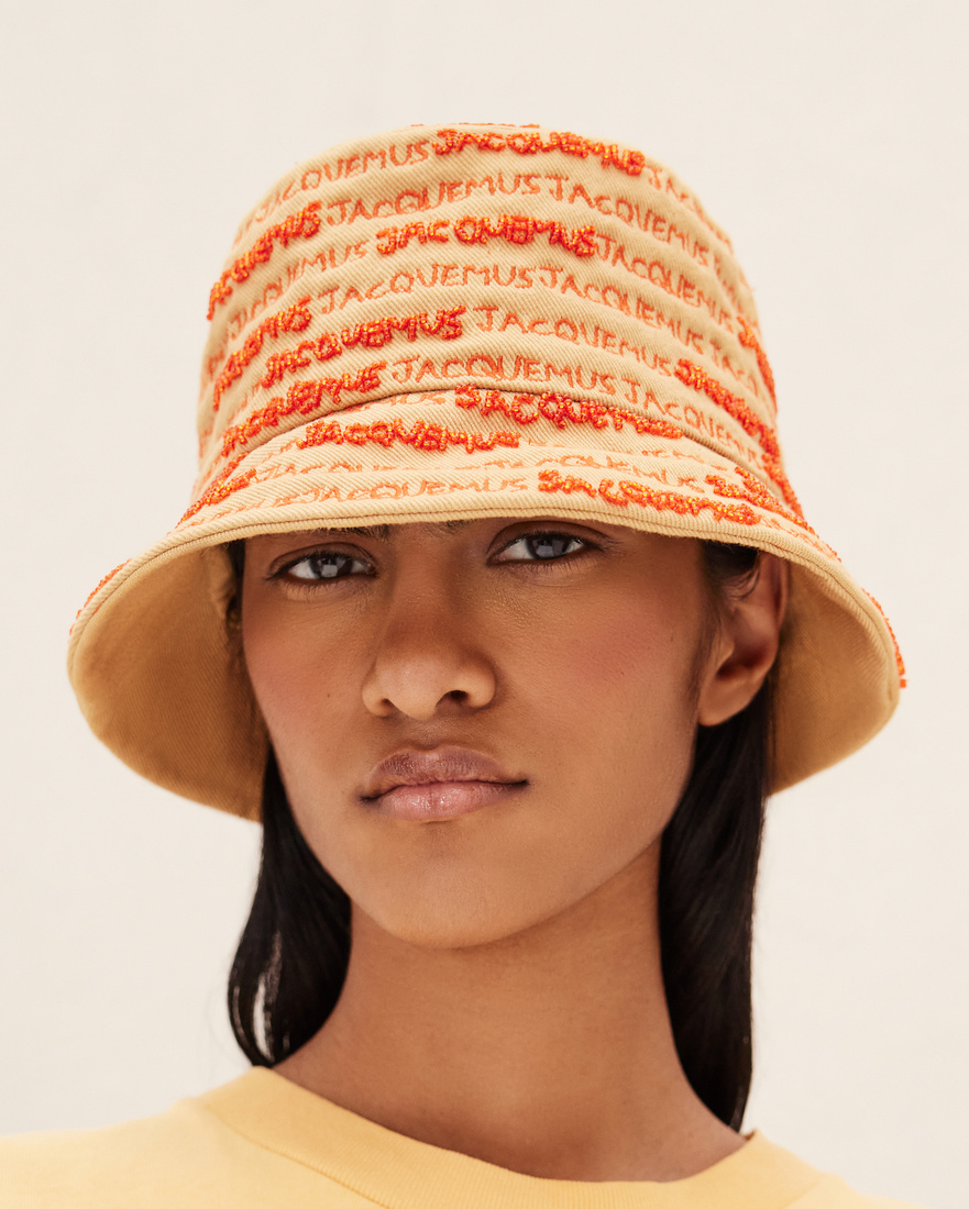 Jacquemus Embroidered Logo Defines This Bucket Hat In Brown