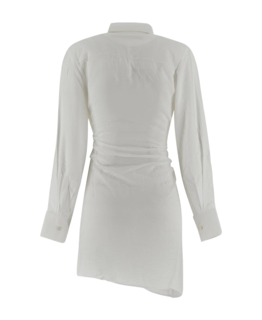 Jacquemus La Robe Bahia Draped Minidress In White