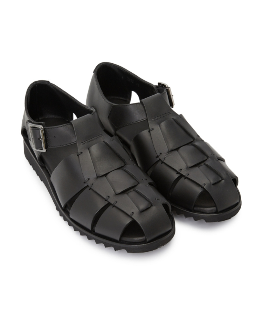 Paraboot Weave Sandals In Black
