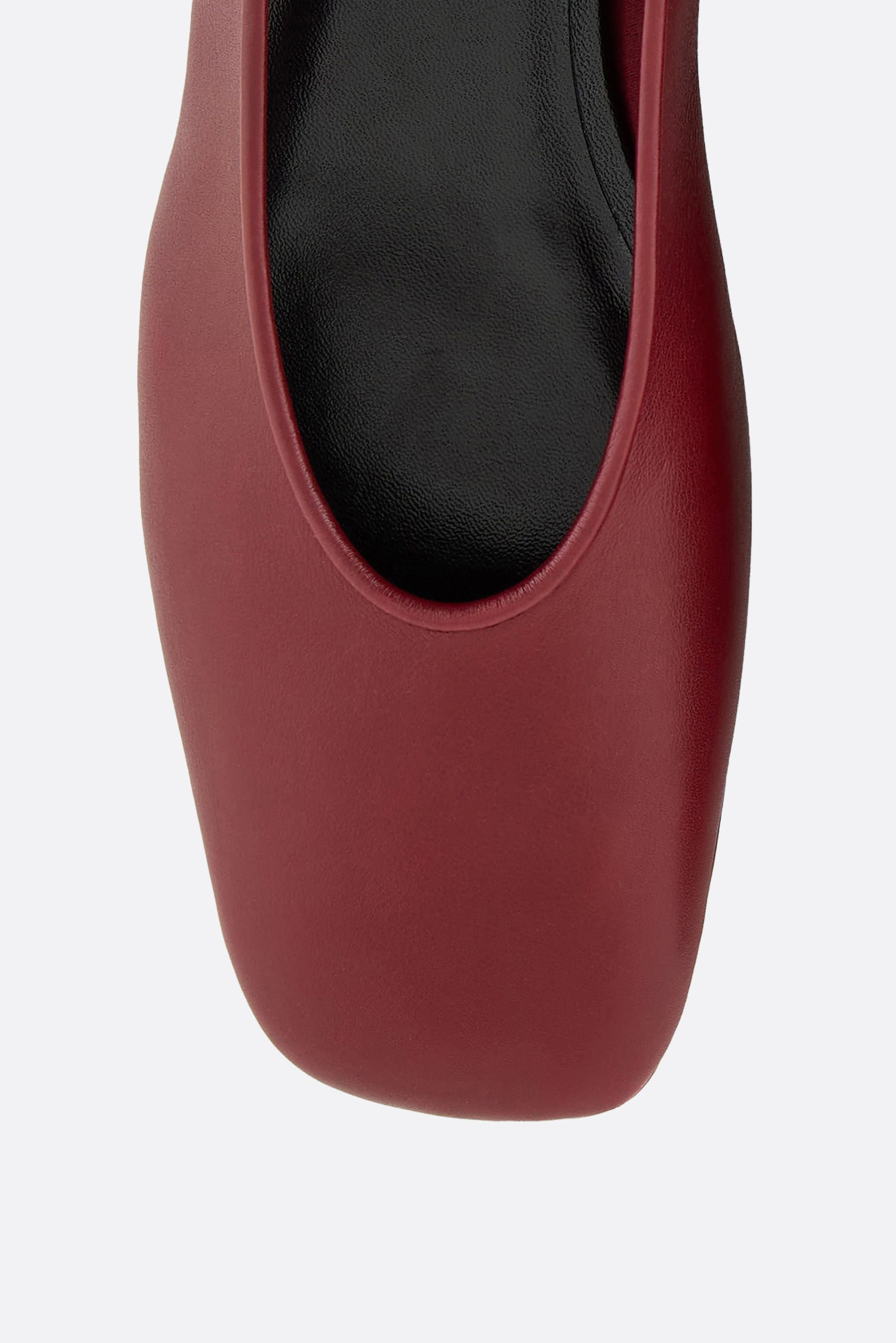 Shop Giorgio Armani Square Toe Ballet Flats In Red