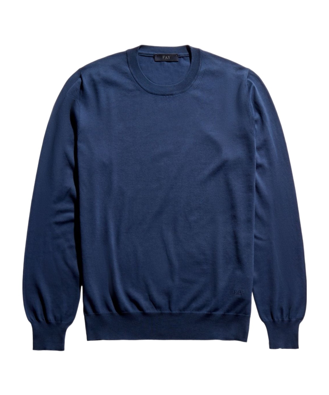 Fay Logo-embroidered Jumper In Blue