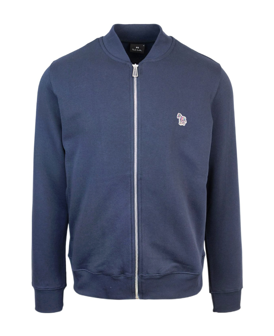 Ps By Paul Smith Big Pony Zip-up Bomber Jacket In Blue