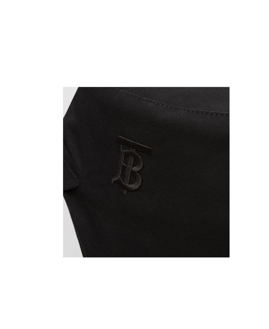 Burberry Monogram Gabardine Cap In Black