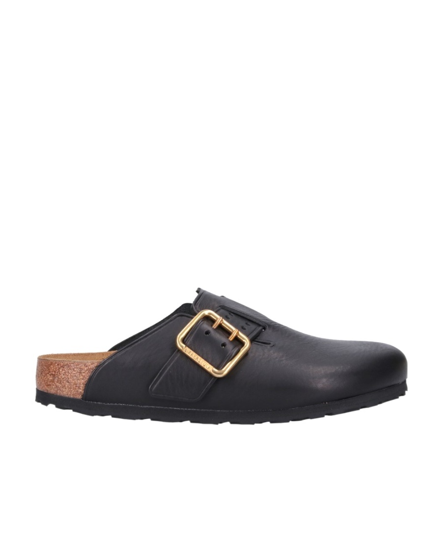 Birkenstock Boston Bold Leather Clog With Sab In Black