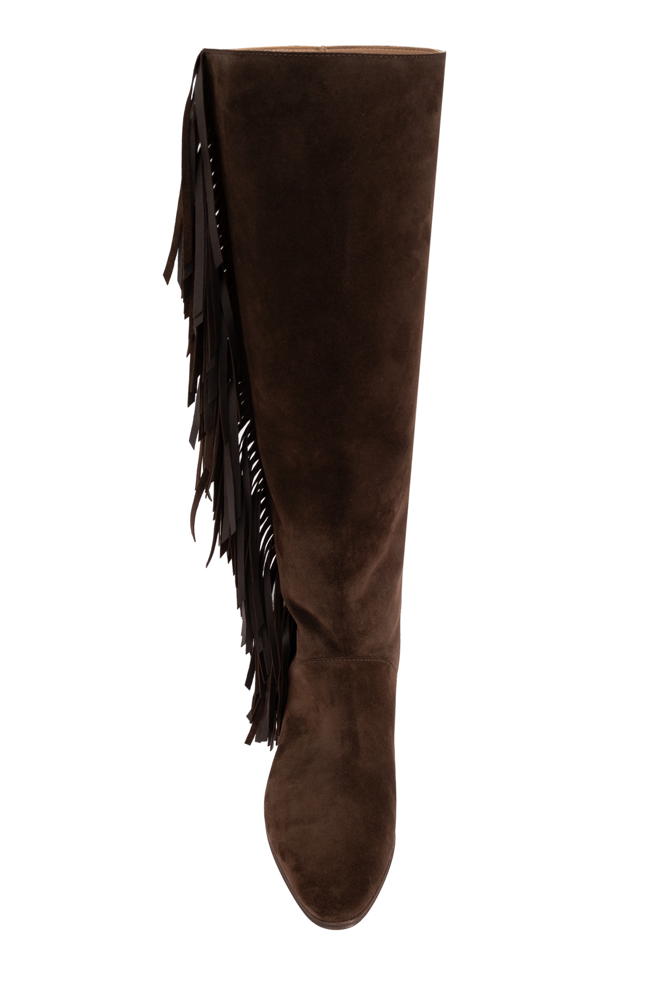 Casadei Fringed Suede Boots In Black