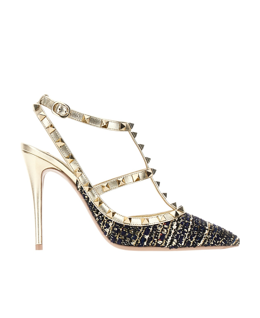 Valentino Rockstud Caged 100 Leather-trim Pump In Nude