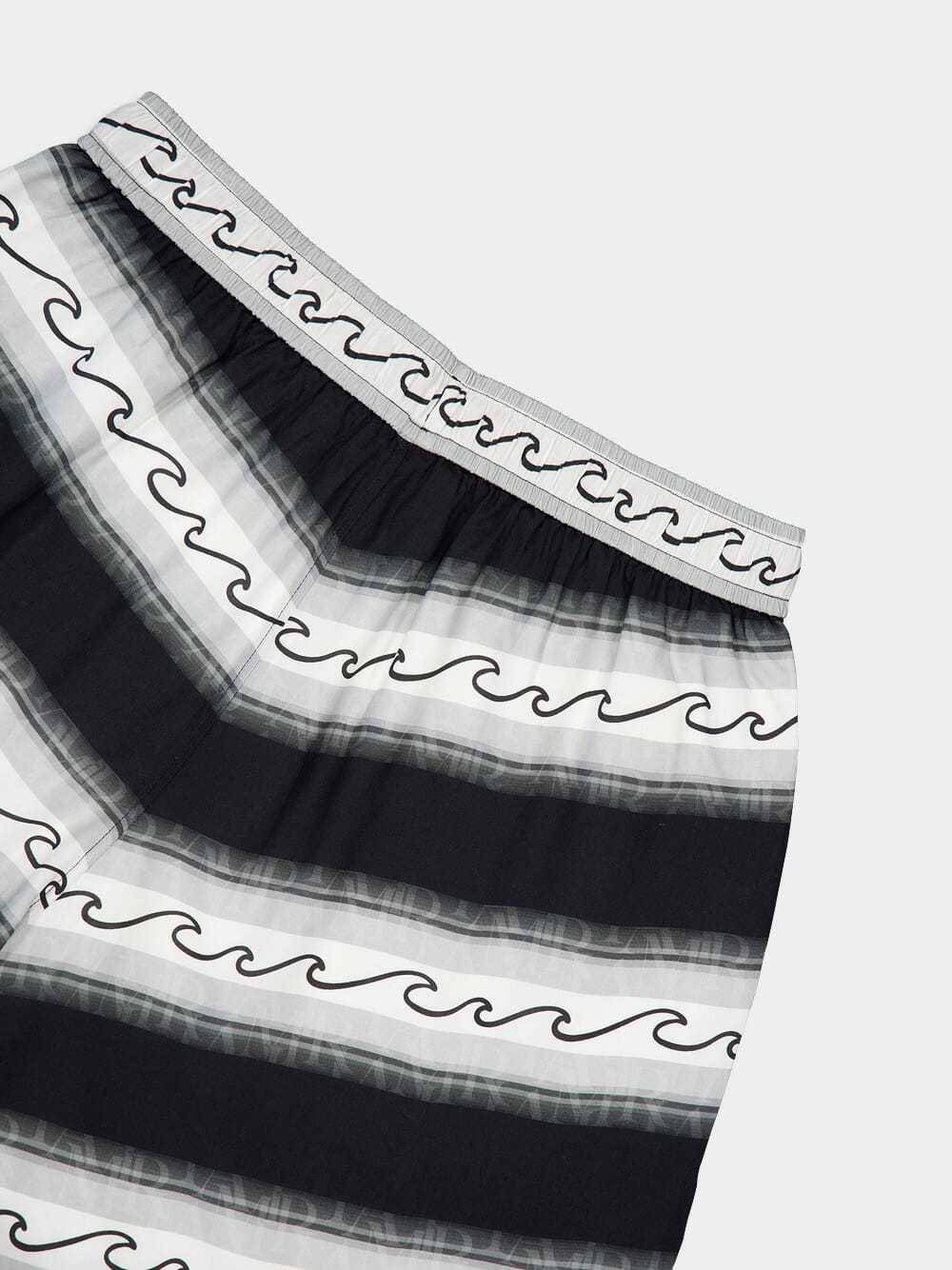 Amiri Wave Baja Striped Shorts In Black