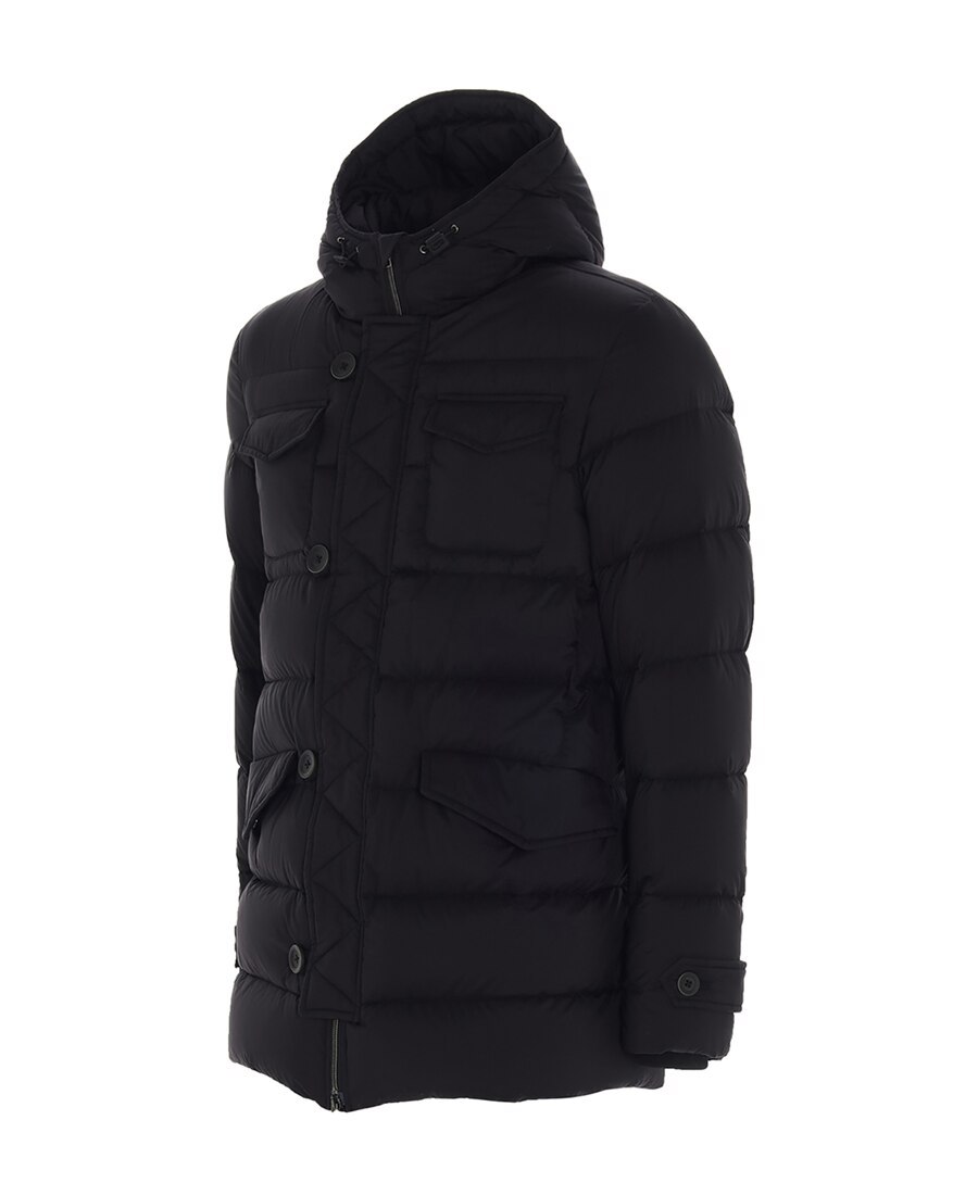 Herno Flap Pockets Padded Coat In Black