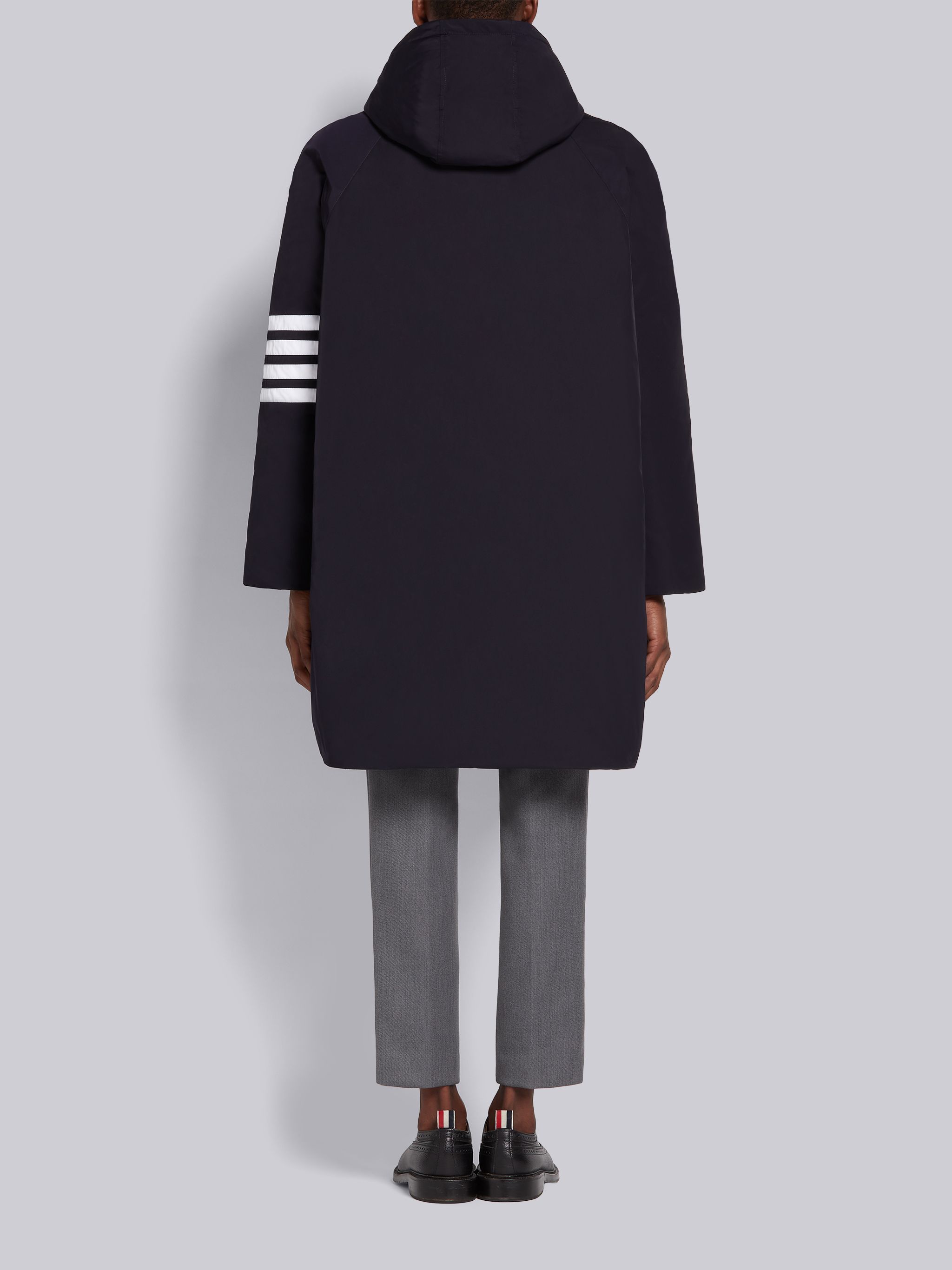 Thom Browne Downfill Hooded Football 4-bar Parka In Black