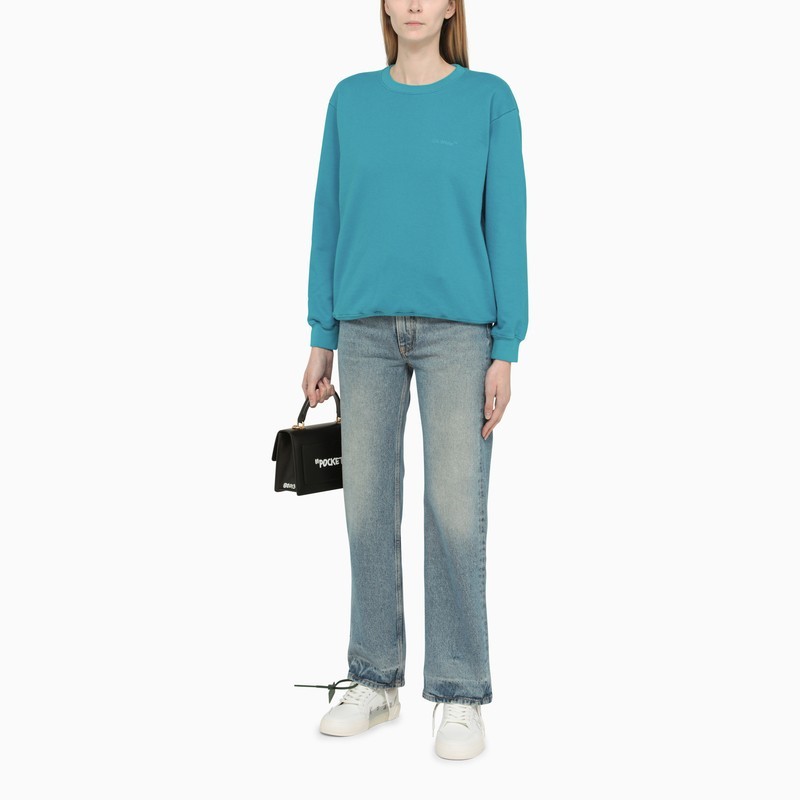 Off-white Diag-stripe Print Sweatshirt In Blue