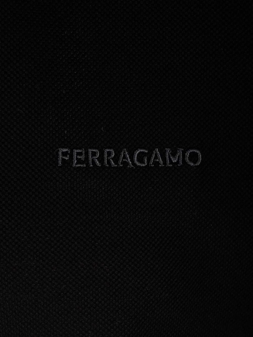 Ferragamo Logo Logo Short-sleeved Polo Shirt In Black
