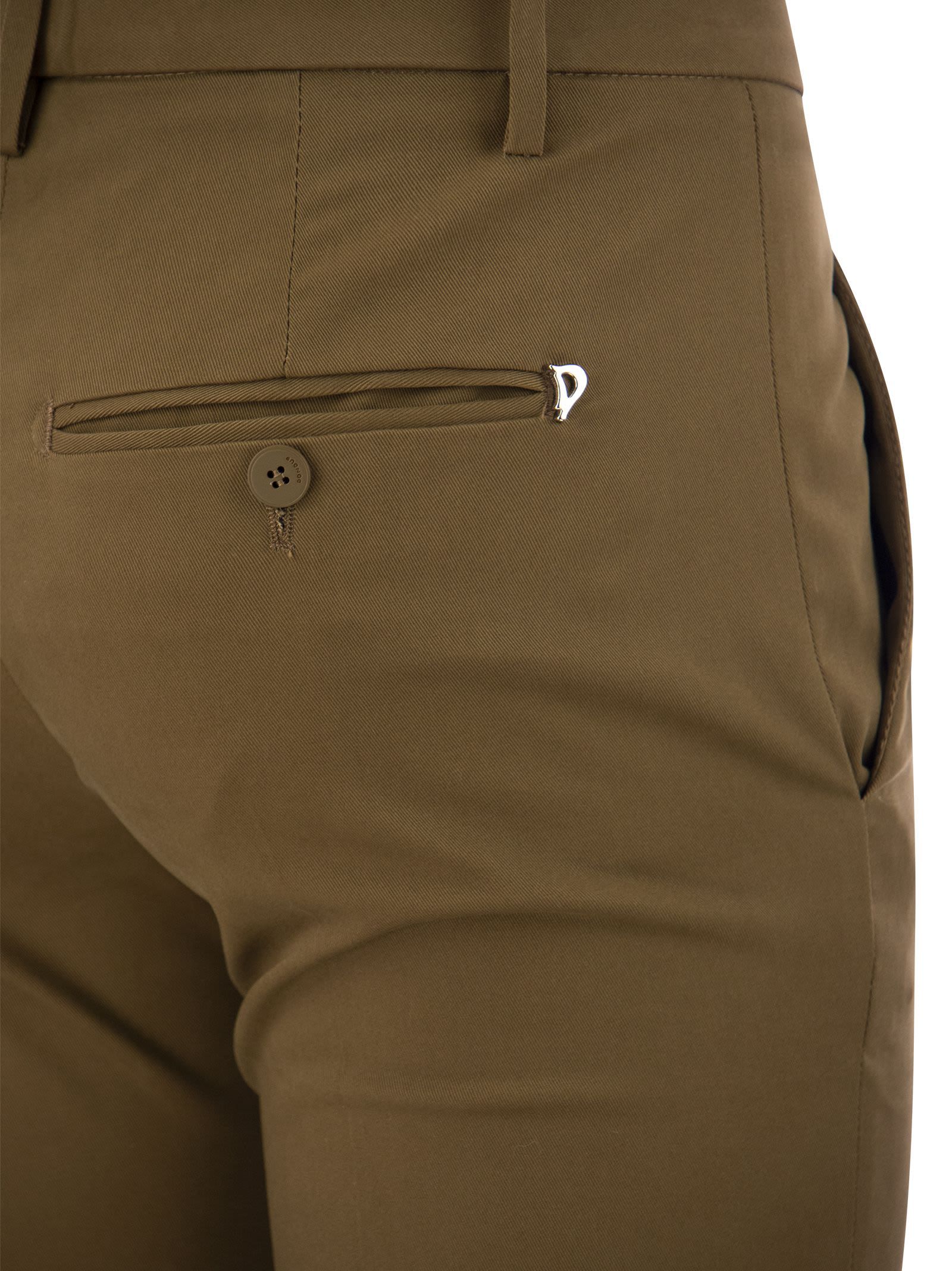 Dondup Straight Fit Slim Pants In Green