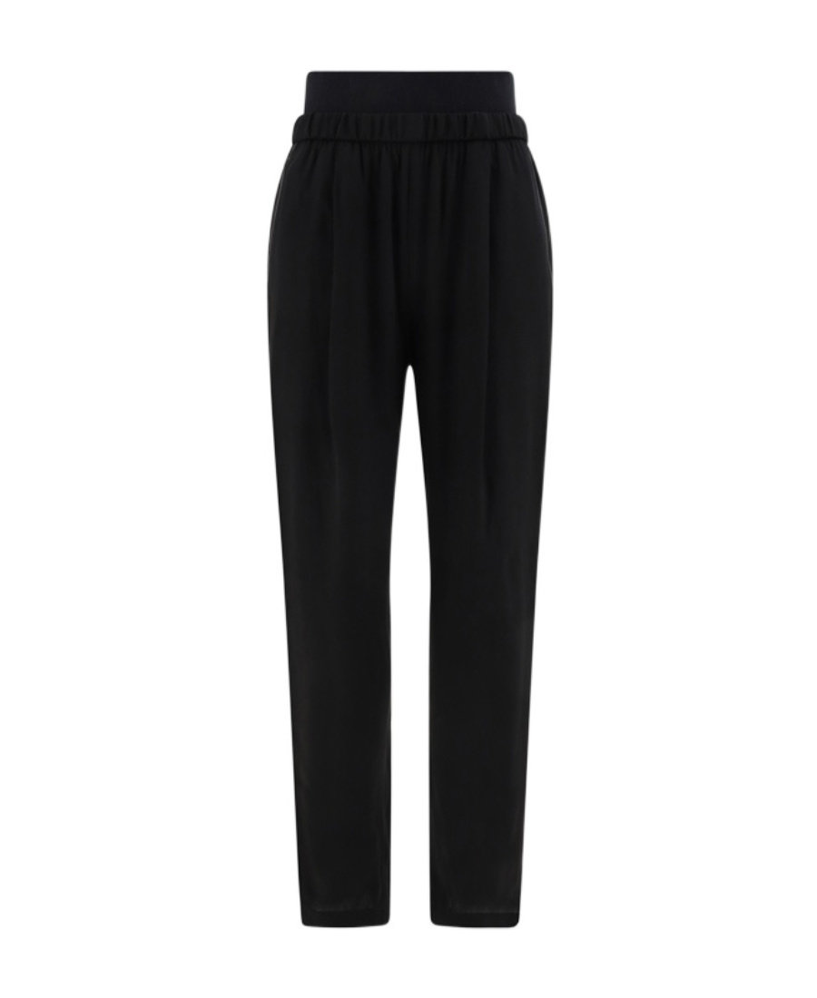 Fabiana Filippi Slim-fit Trousers With Elastic Waistband In Black