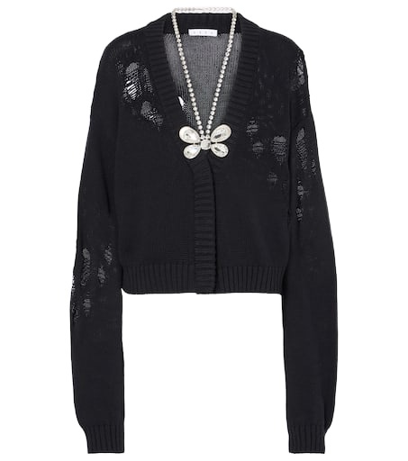 Area Embellished Cardigan In Black