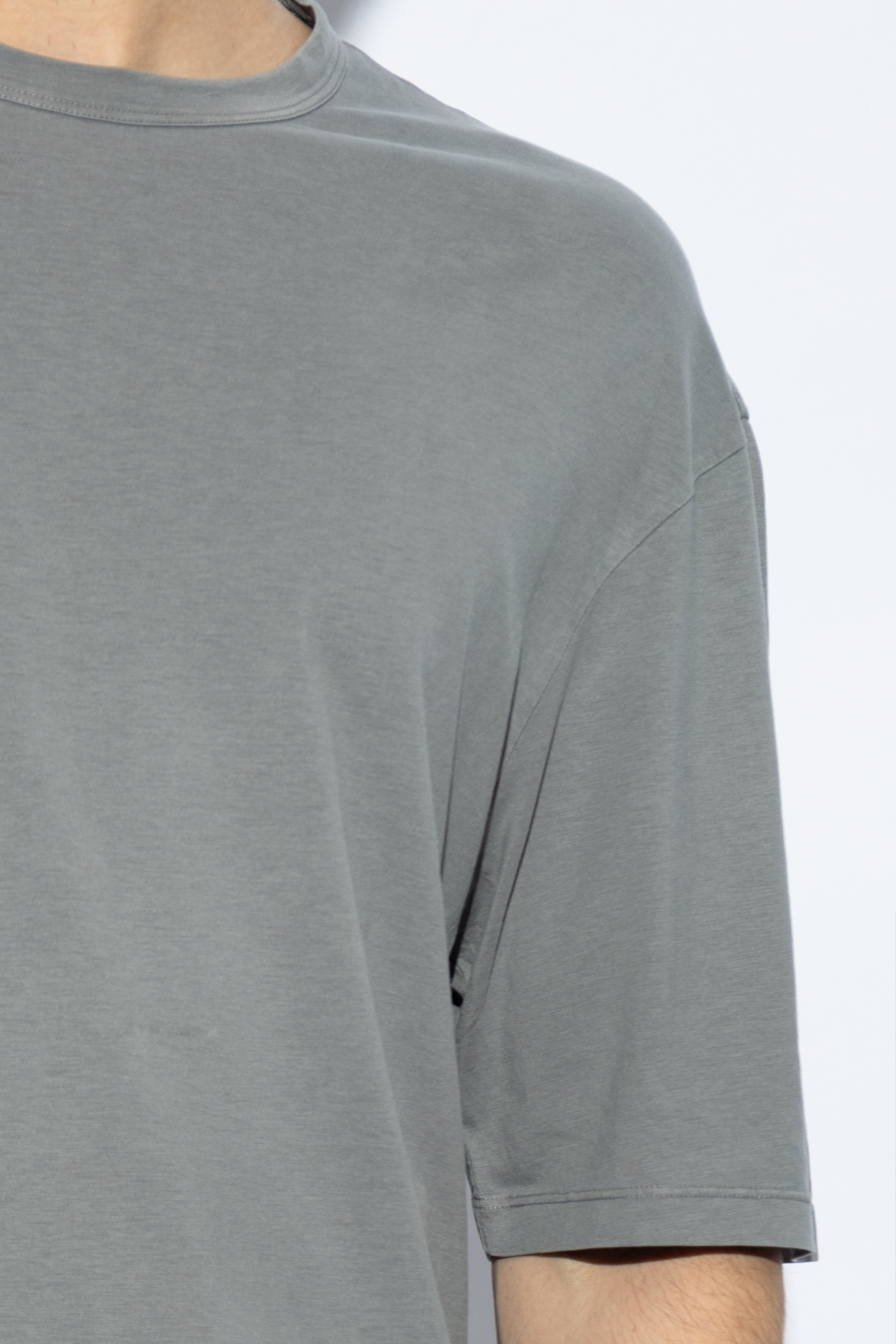 Shop Officine Generale Open-necked Black Shirt In Gray