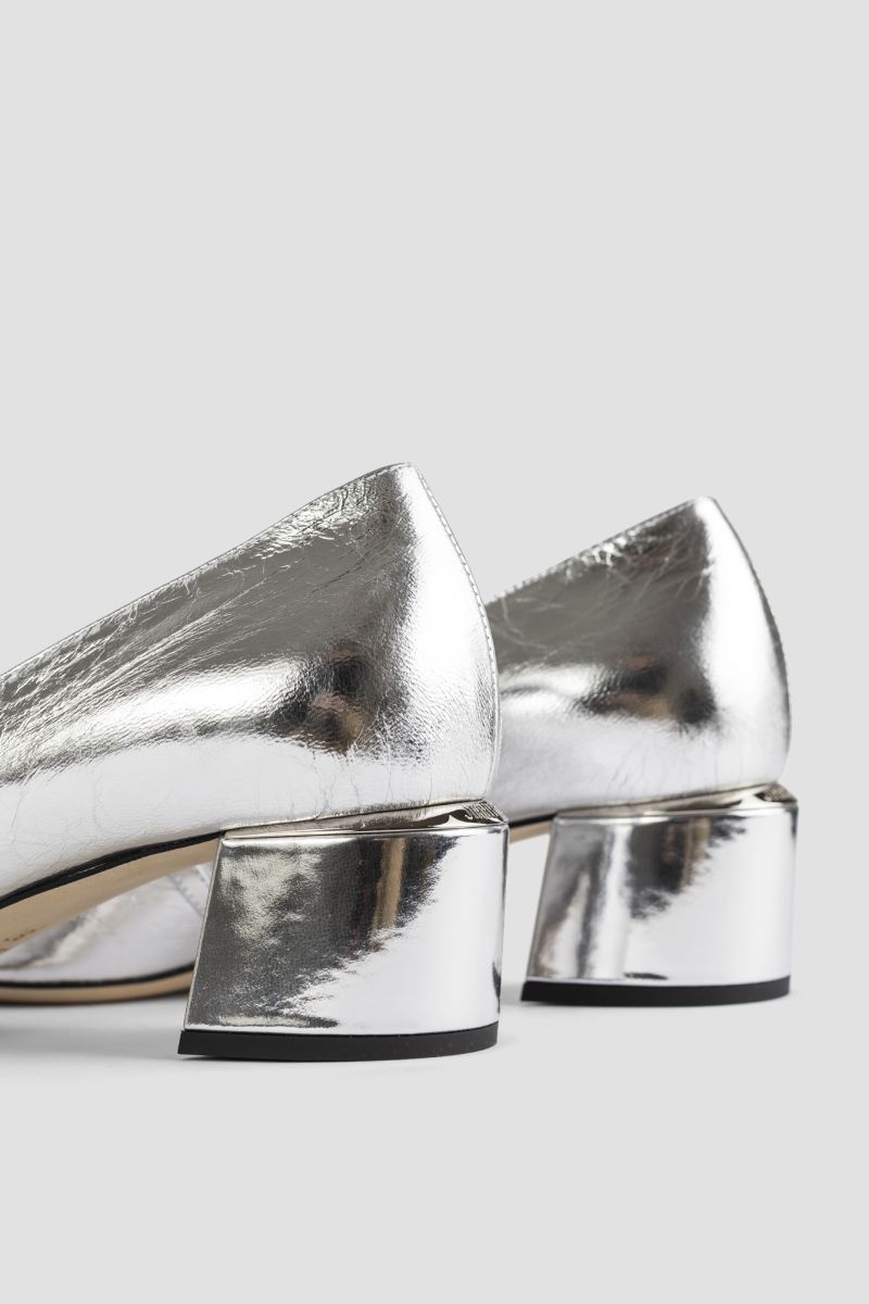 Jimmy Choo Glitter Mary Jane Pumps With Metallic Accents In Gray