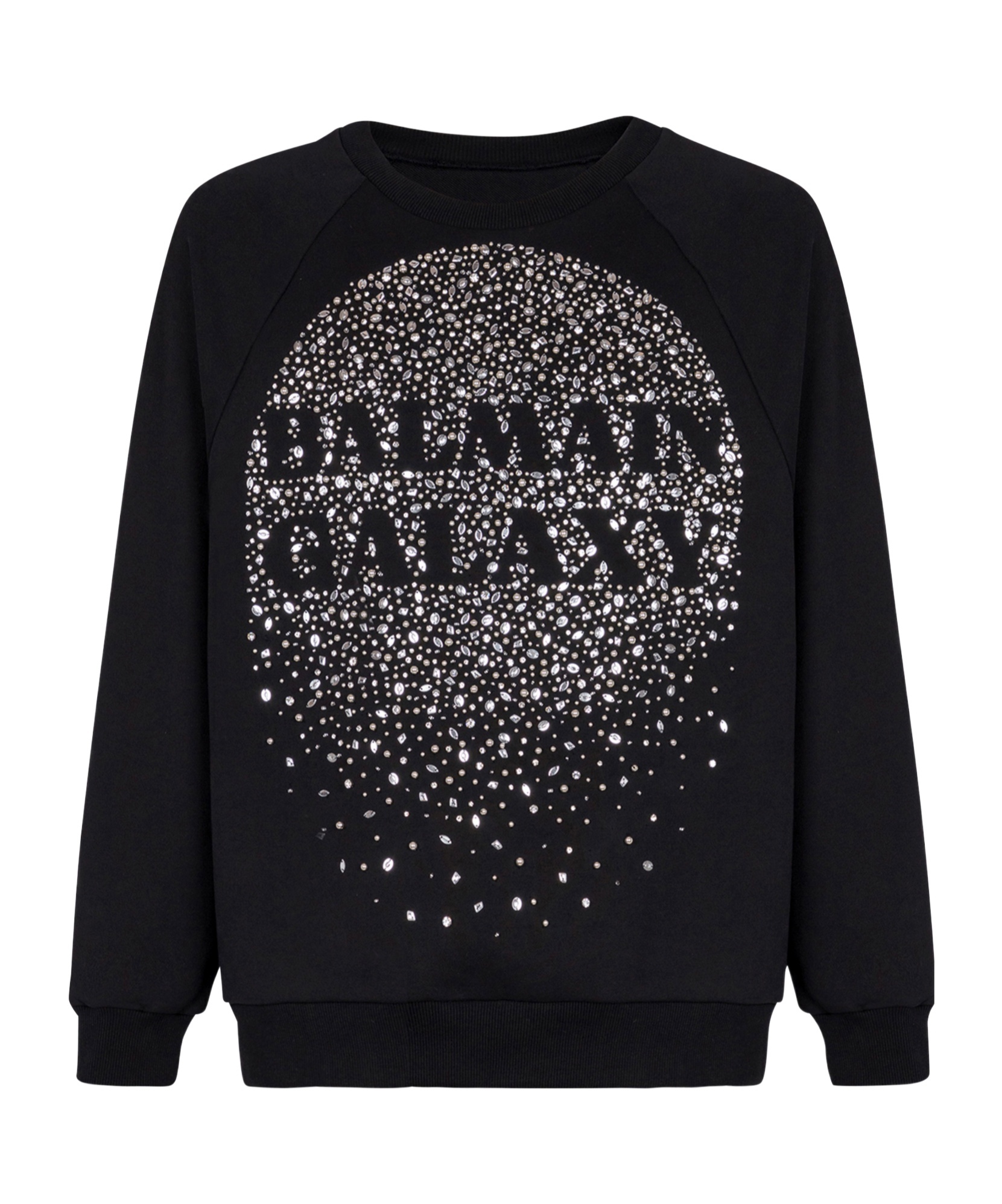 Shop Balmain Galaxy Embroidered Sweatshirt In Black