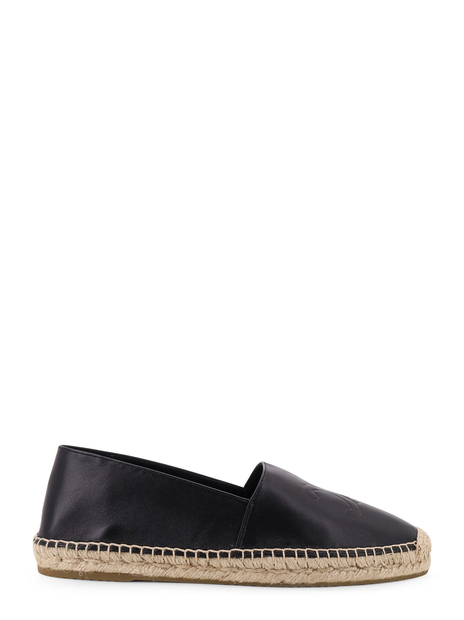 Celine Dettaglio Triomphe Round Toe Loafers In Black