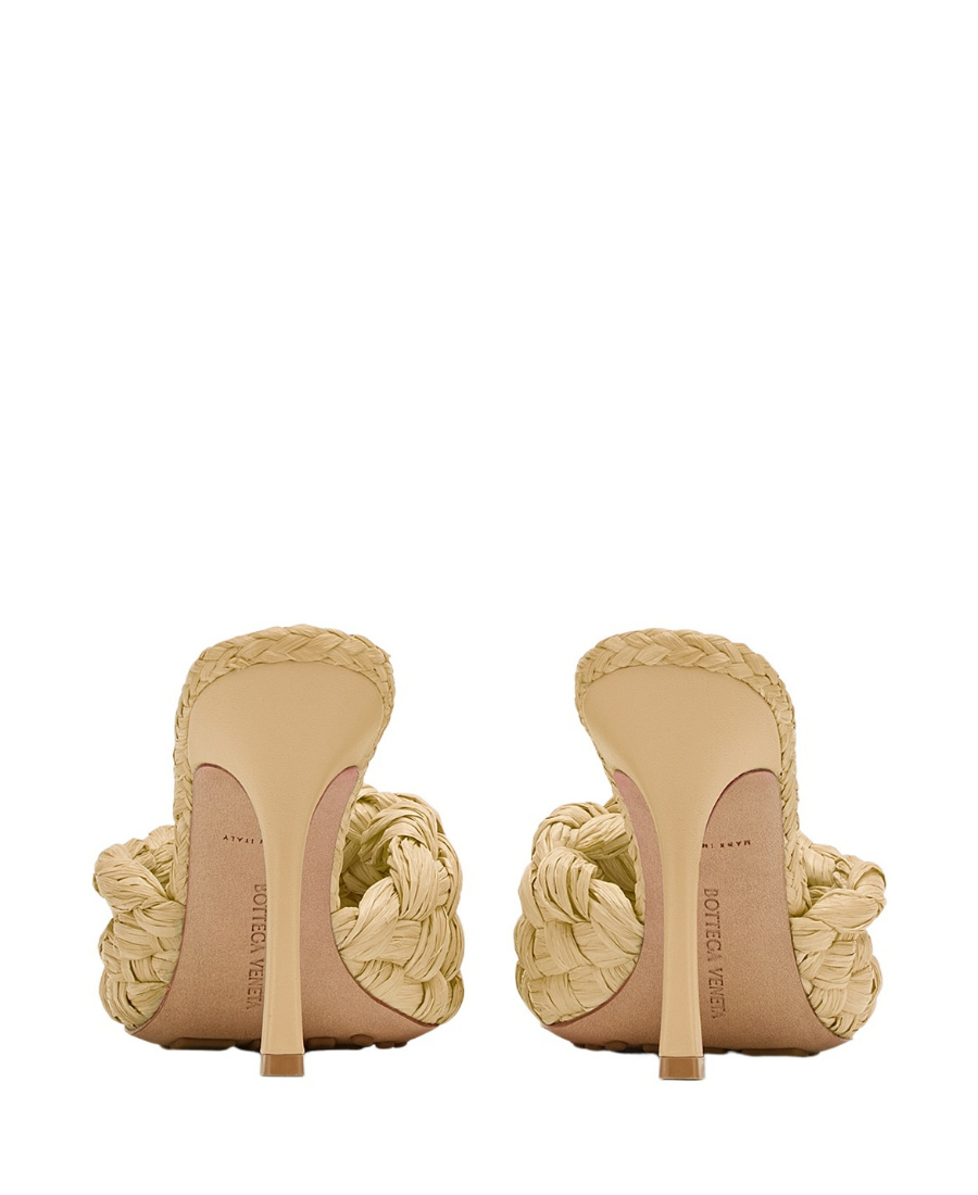 Bottega Veneta Intrecciato Raffia Mules In Nude