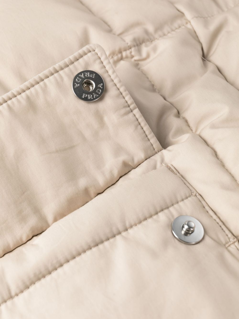 Prada Hooded Down Coat In Yellow