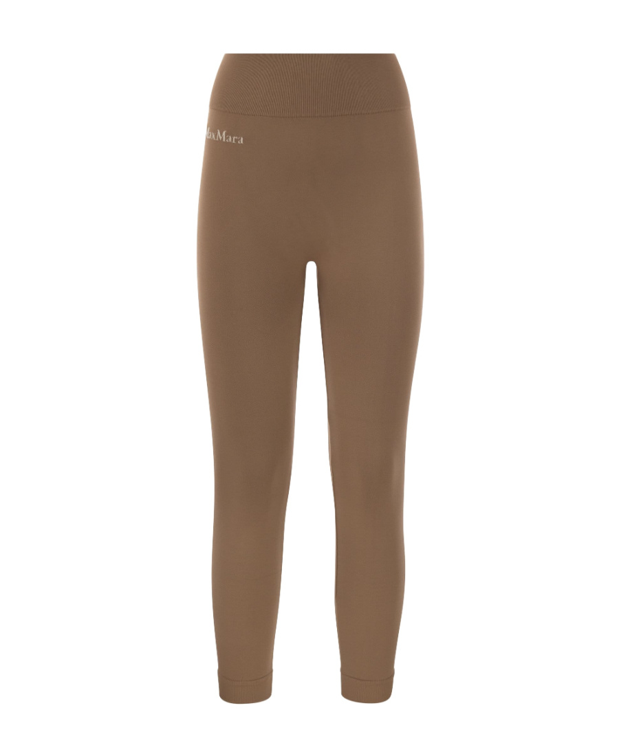 Max Mara Elastic Knitted Leggings In Brown