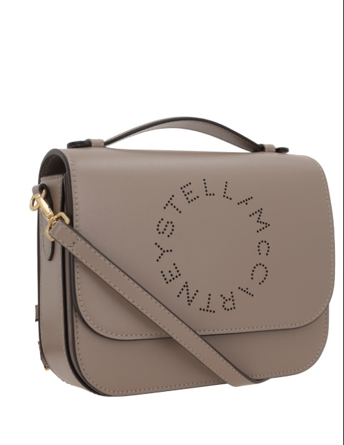 Stella Mccartney Perforated-logo Shoulder Bag In Gray