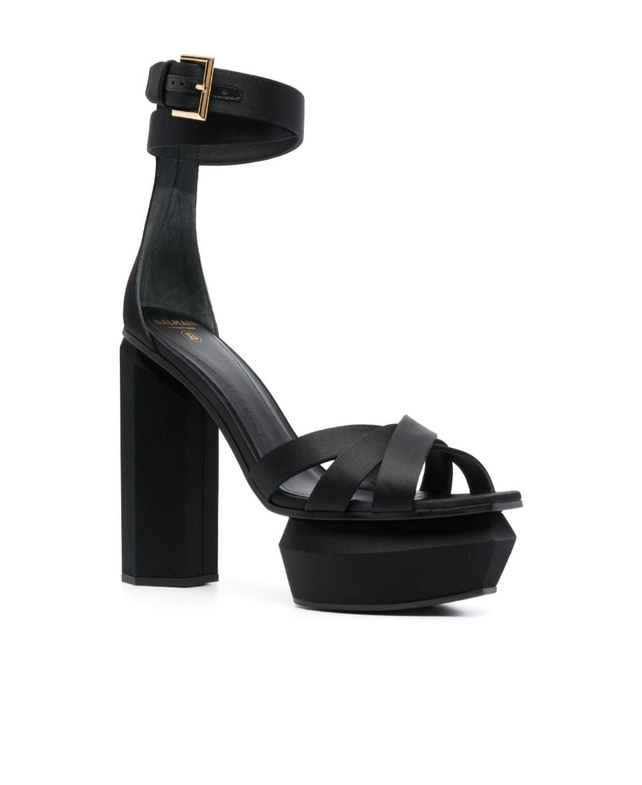 Shop Balmain Open-toed High-heeled Sandals In Black