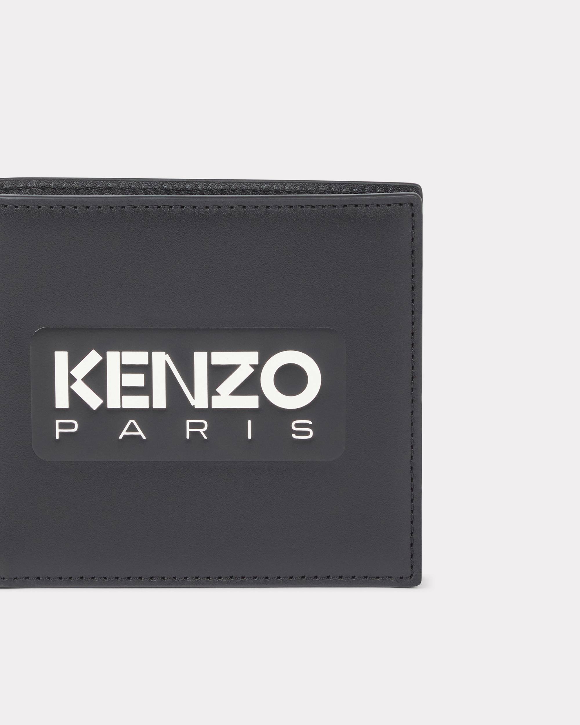 Kenzo Textured Leather Cardholder With Maxi Logo In Black