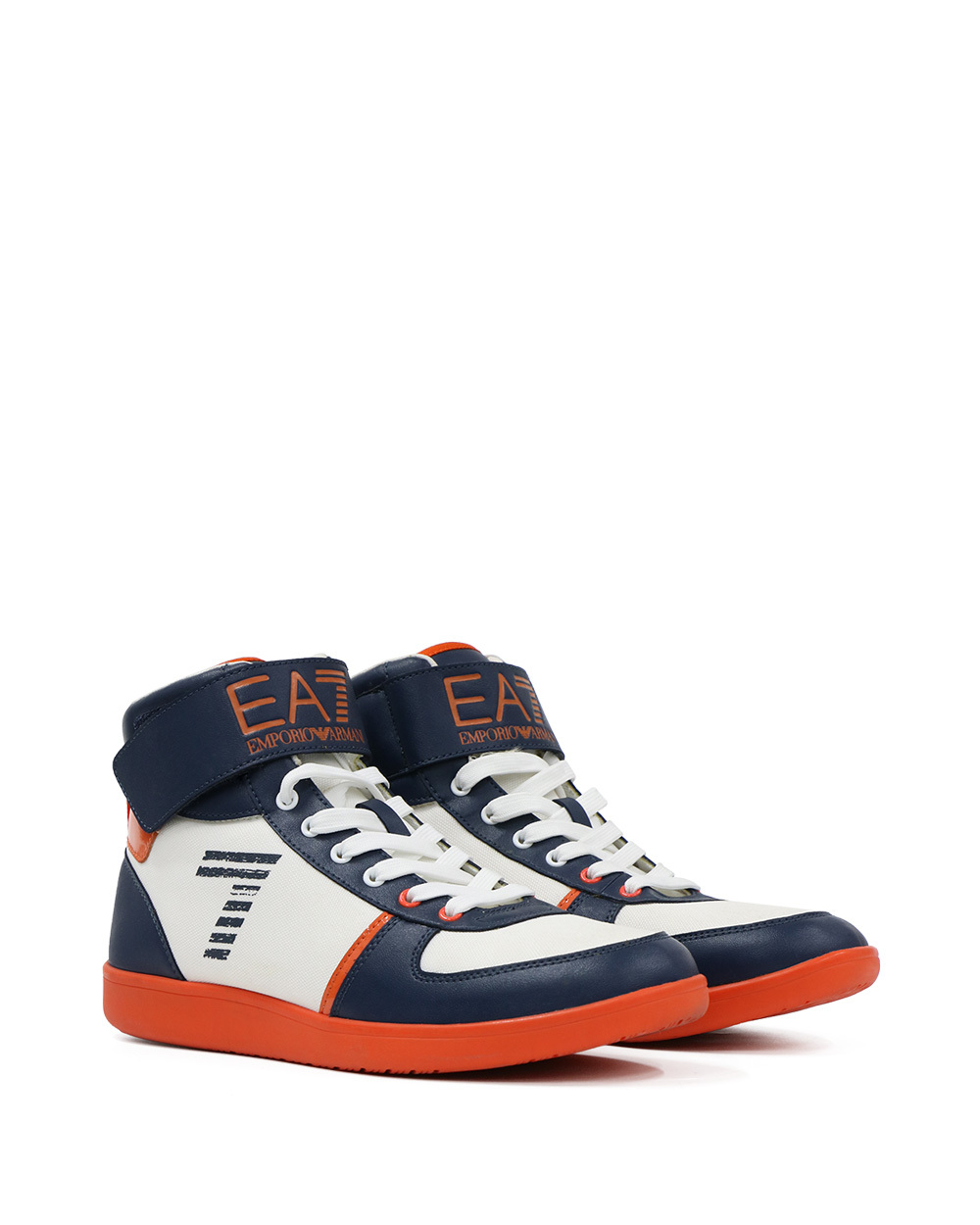 Ea7 High Lace-up Casual Sneakers In Multicolor