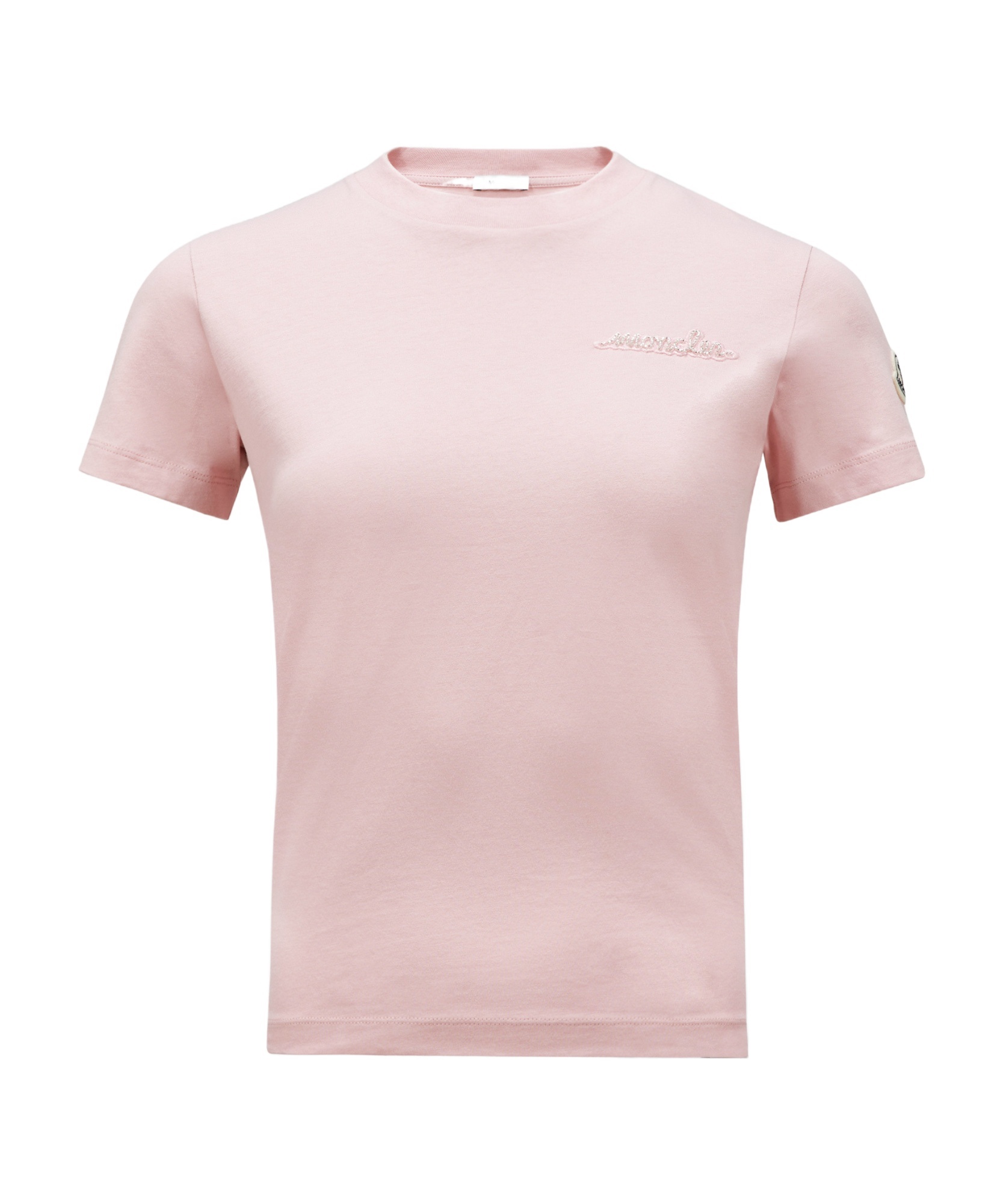 Moncler Logo-patch Cotton T-shirt In Pink