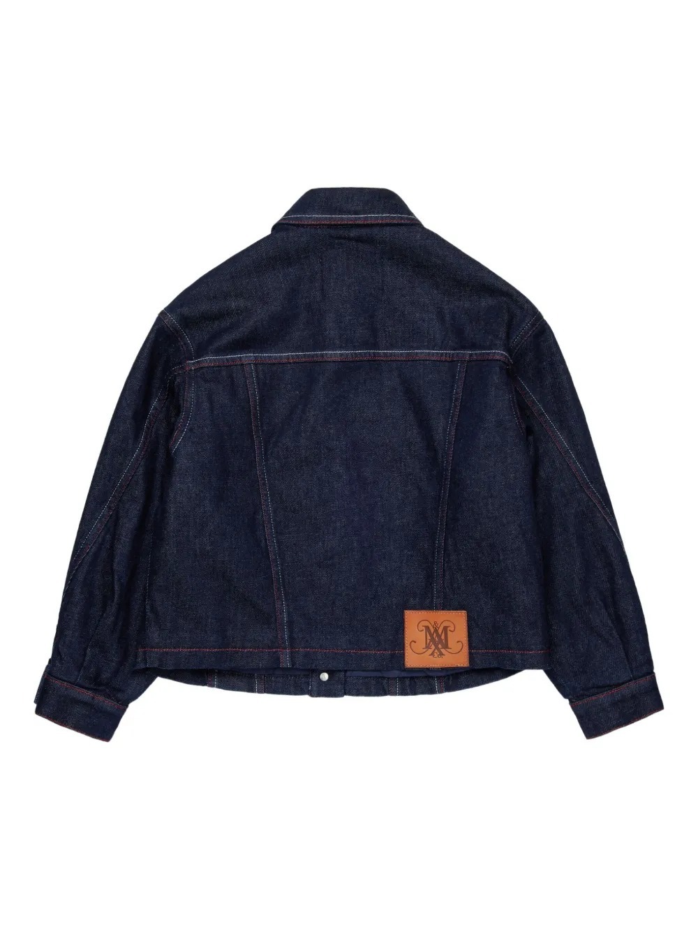 Maxco. Logo-patch Denim Jacket In Blue