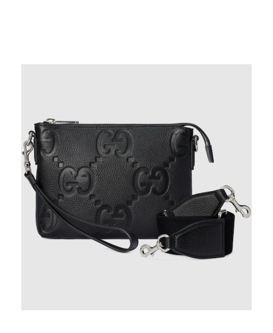 Gucci Medium Jumbo Gg Messenger Bag In Black