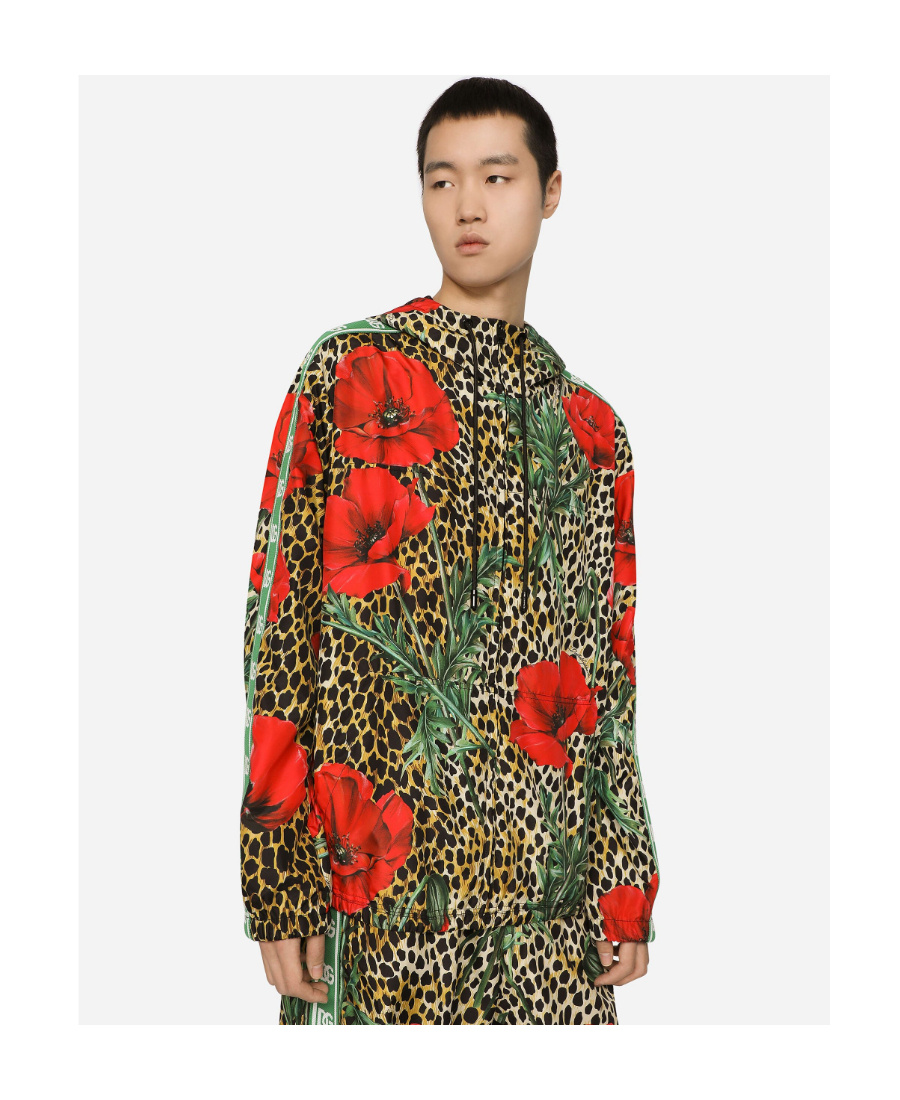 Dolce & Gabbana Floral-print Hooded Jacket In Multicolor