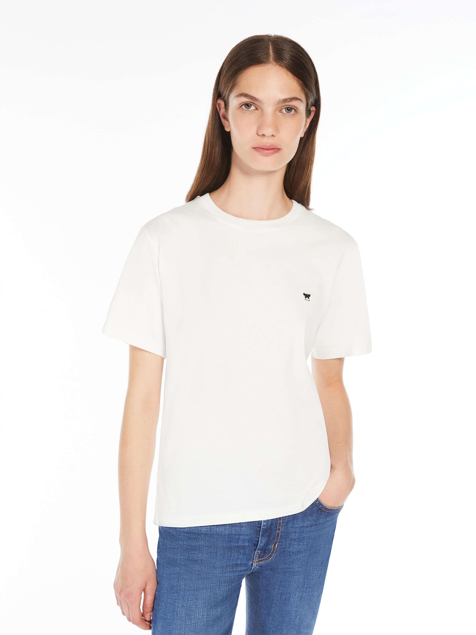 Weekend Max Mara Logo Cotton T-shirt In White