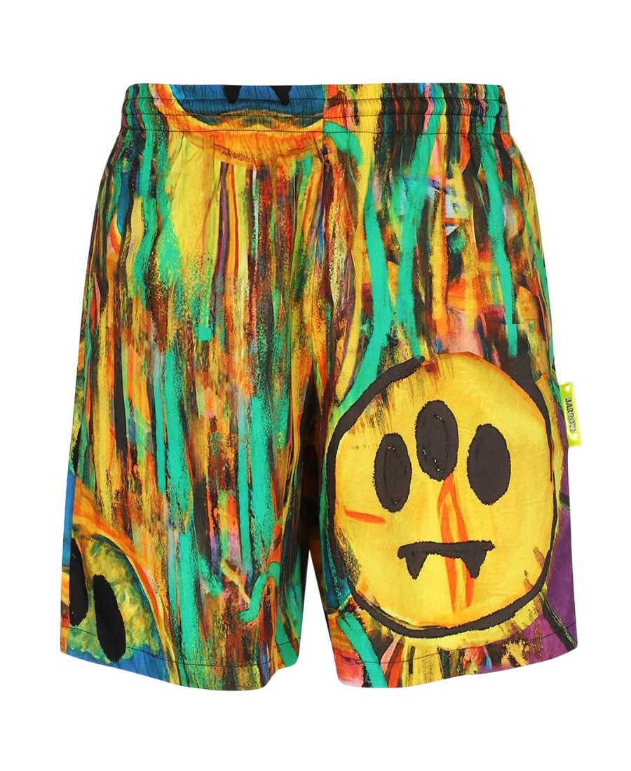 Barrow Printed Cotton Bermuda Shorts In Green
