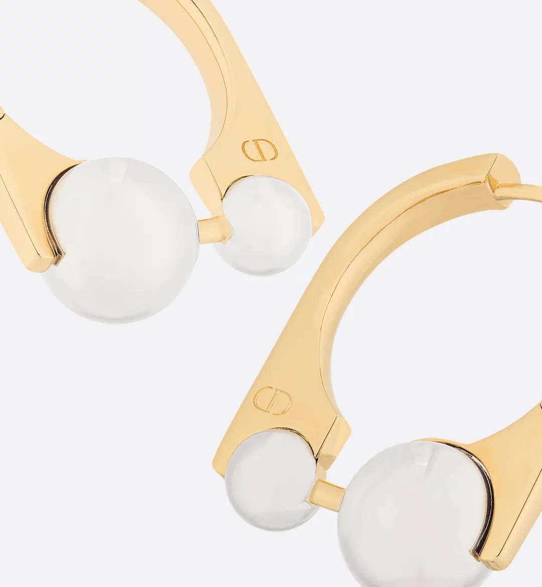 Dior Graphic Line Earrings In Golden
