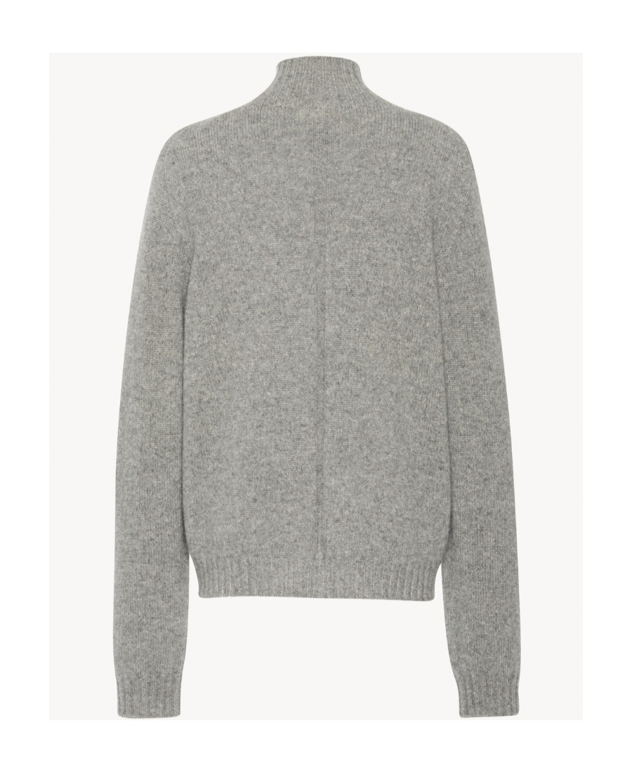 The Row Cashmere Turtleneck Knitted Pullover In Gray