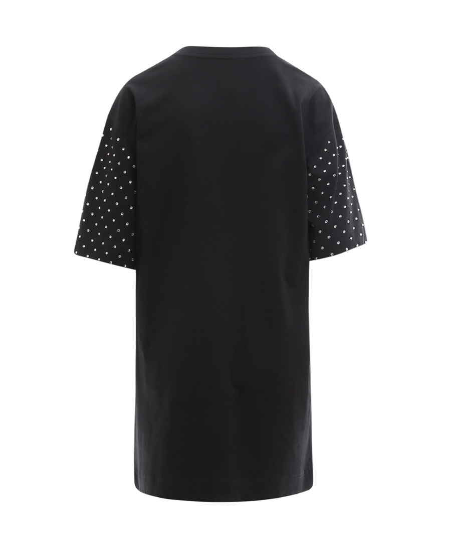 Moschino Teddy Bear Crystal-embellished T-shirt Dress In Black