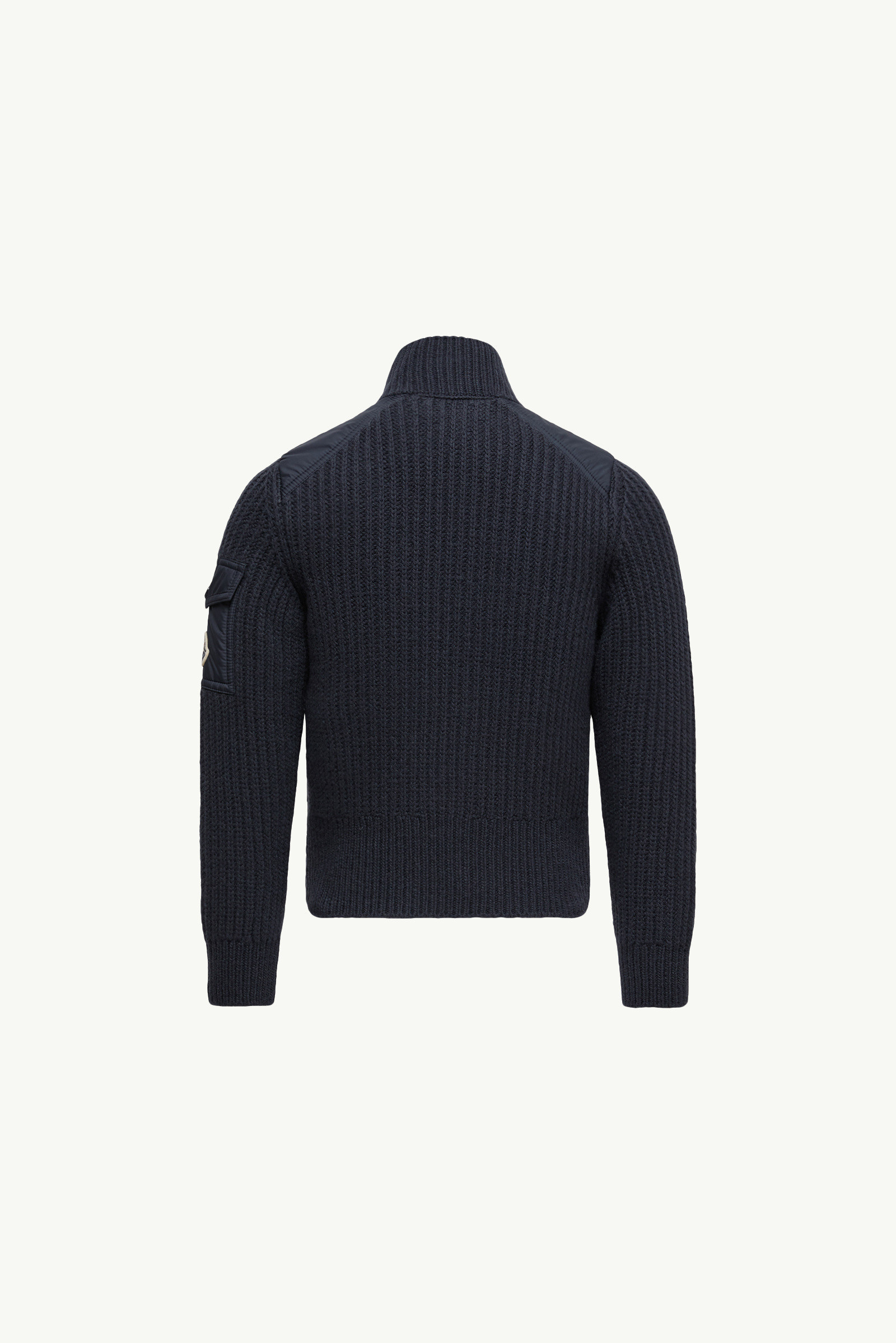 Moncler Padded Wool Zip-up Cardigan In Blue