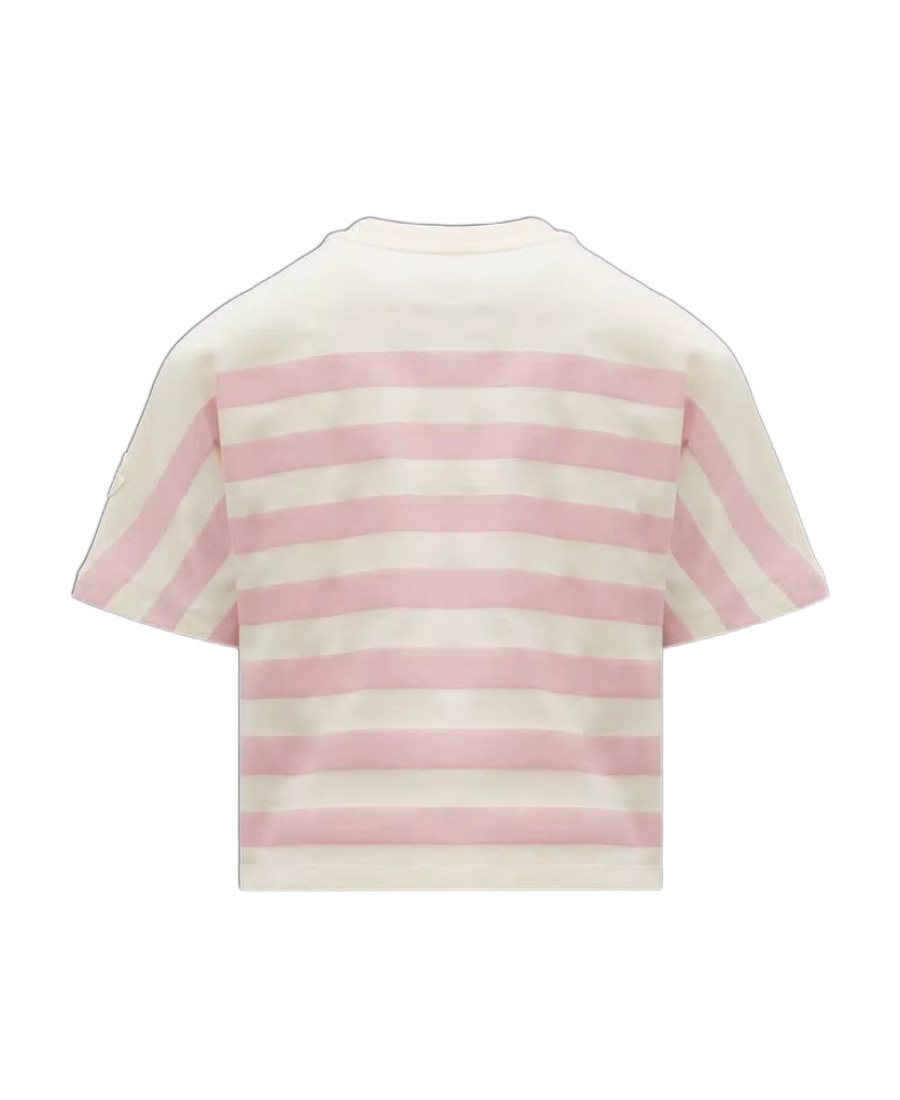 Moncler Embroidered-logo Cotton T-shirt In Nude