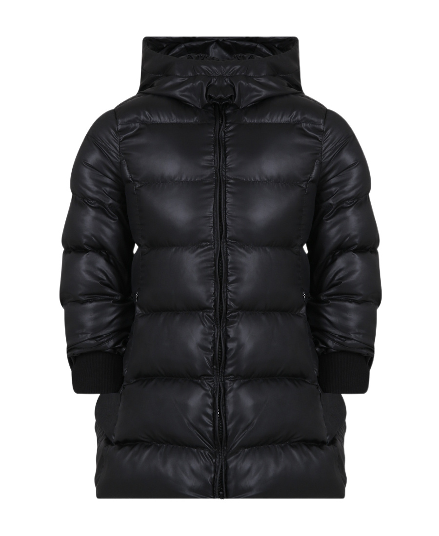 Monnalisa Padded Hooded Coat In Black
