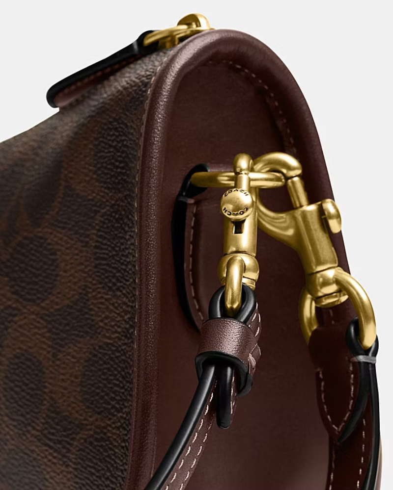 Coach Zipper Shoulder Bag In Brown