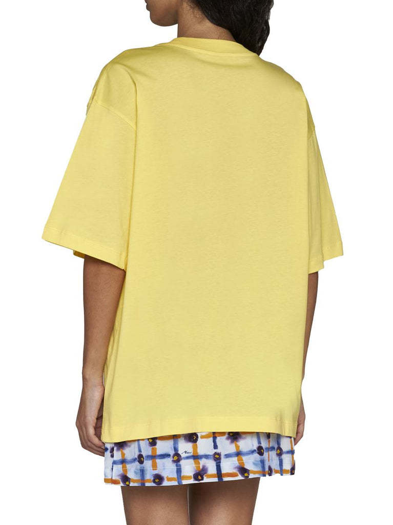 Marni Relaxed-fit Short-sleeve T-shirt With Bold Logo Print In Yellow