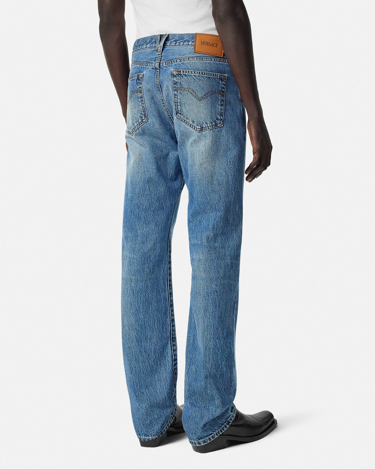 Versace Jeans With Belt Loops In Blue
