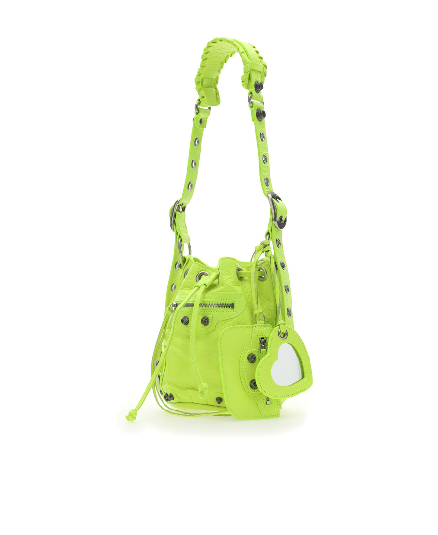 Balenciaga Cagole Bucket Bag In Green