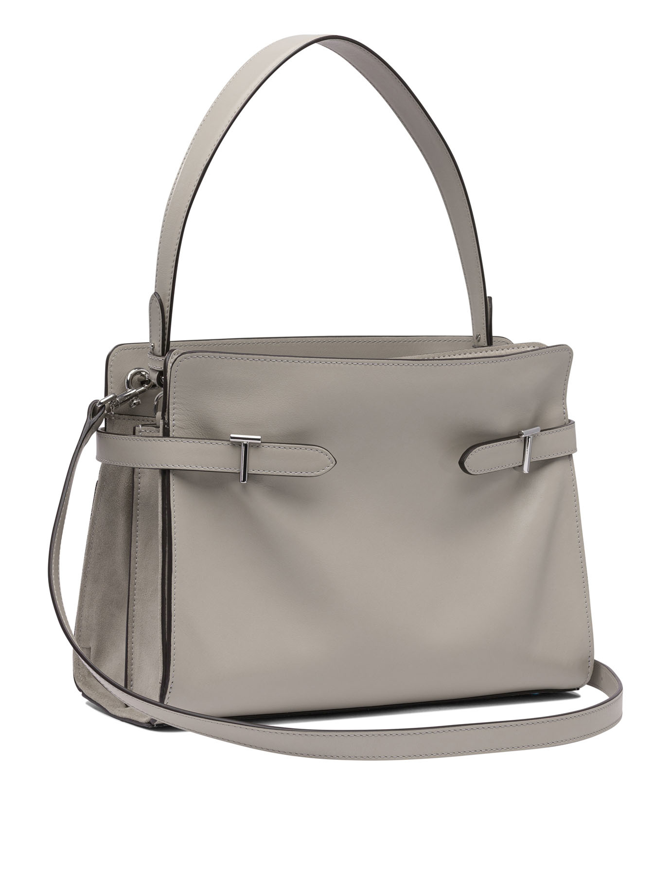 Le Tanneur Large Shoulderbag In Smooth Leather And Nubuck