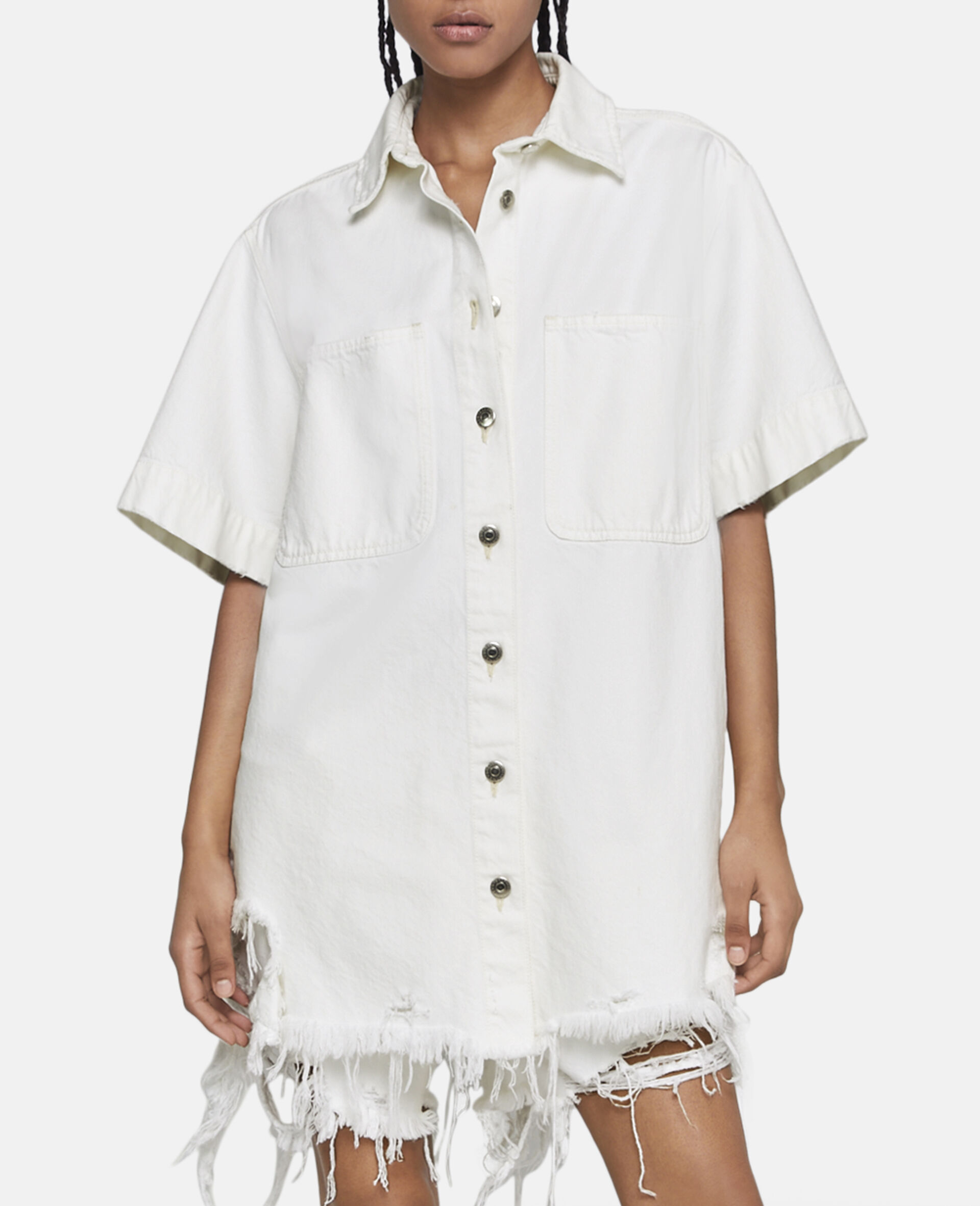 STELLA MCCARTNEY PIERCED DENIM SHORTS 