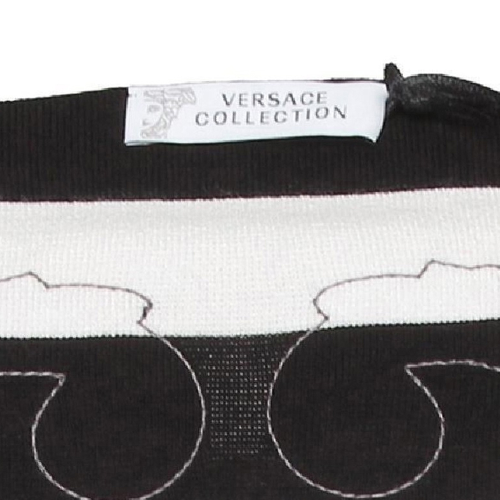 Versace Matching Color Round-neck Sweater In Black